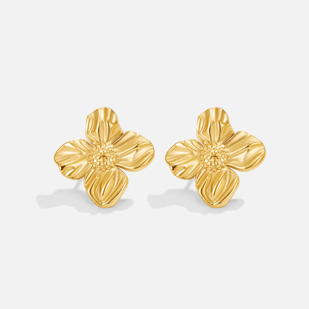 VIX FLOWER EARRINGS | WHITE GOLD