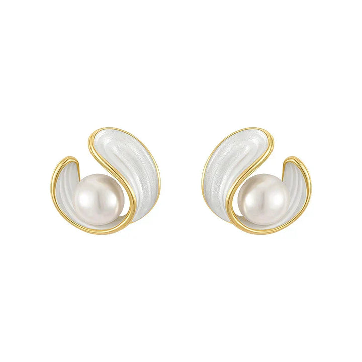 SHELL GOLD PEARL EARRINGS
