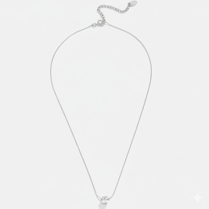 TESS CRYSTAL NECKLACE | WHITE GOLD