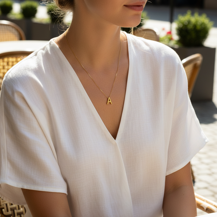 LOVE LETTER INITIAL NECKLACE | GOLD