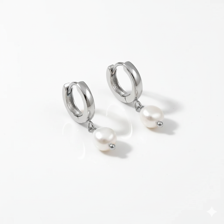KIM PEARL EARRINGS | WHITE GOLD