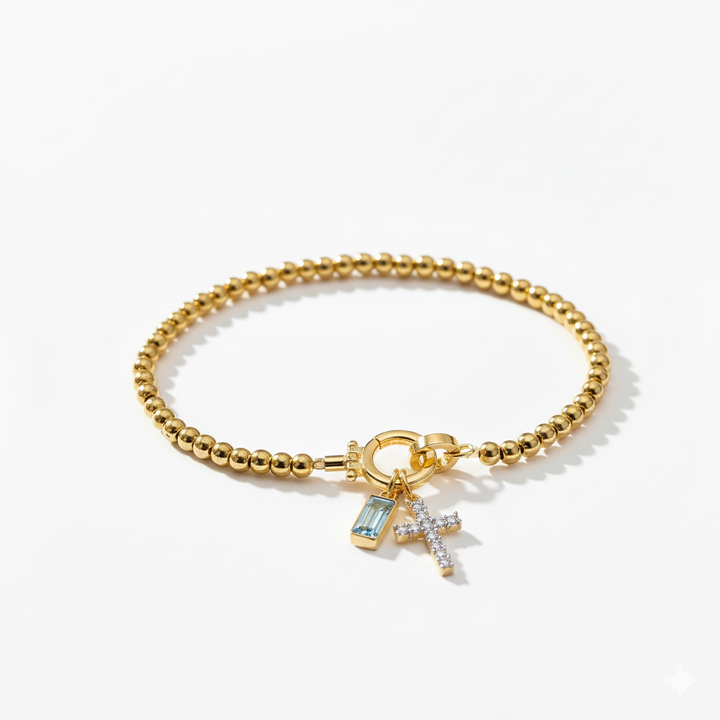 DAISY BIRTHSTONE BRACELET | GOLD