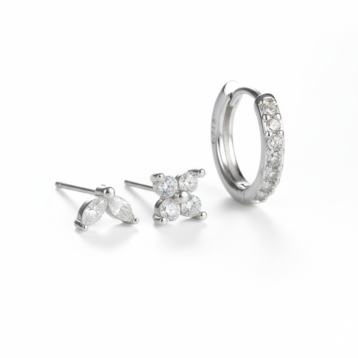 JULIE EARRING SET | WHITE GOLD