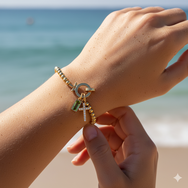 DAISY BIRTHSTONE BRACELET | GOLD