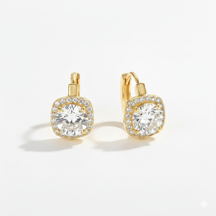 KELSEY SQUARE EARRINGS | WHITE GOLD