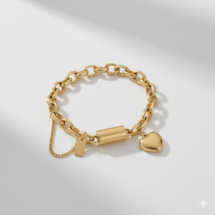 BELLA BRACELET WITH HEART | WHITE GOLD