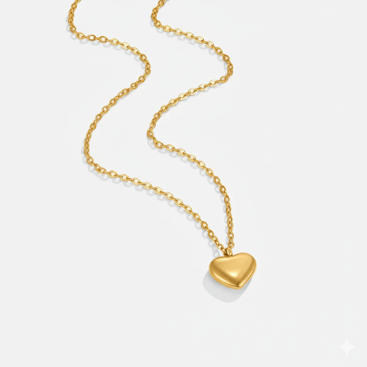 HEART CHARM NECKLACE | GOLD