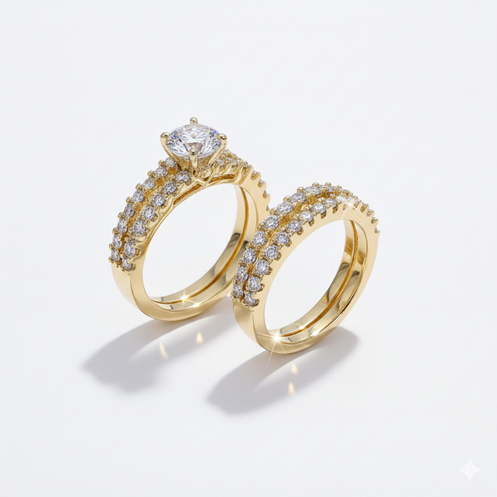 RACHEL DIAMOND RINGS SET | WHITE GOLD