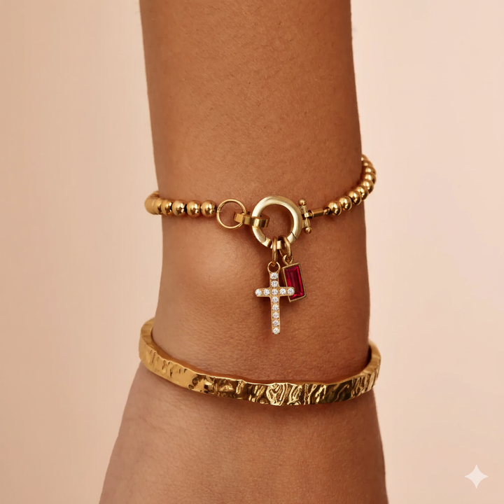 DAISY BIRTHSTONE BRACELET | GOLD