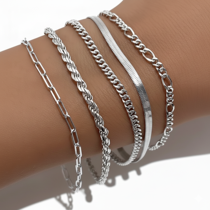 CHASE BRACELET SET | WHITE GOLD