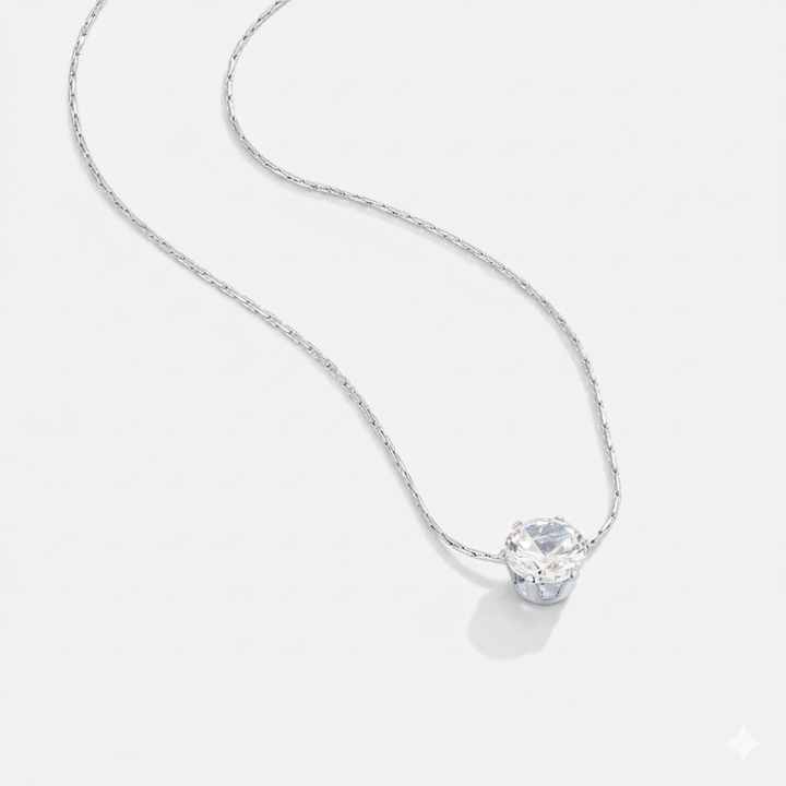 TESS CRYSTAL NECKLACE | WHITE GOLD
