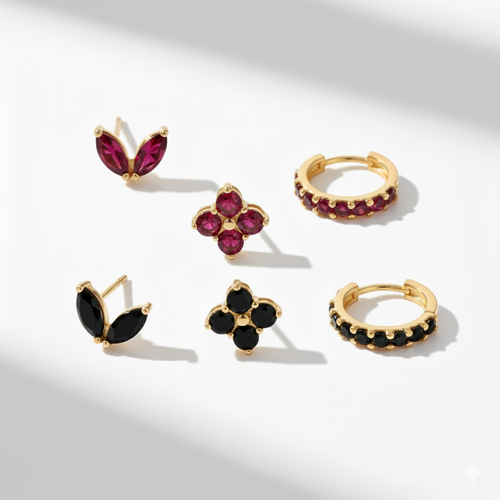 JULIE EARRING SET | WHITE GOLD