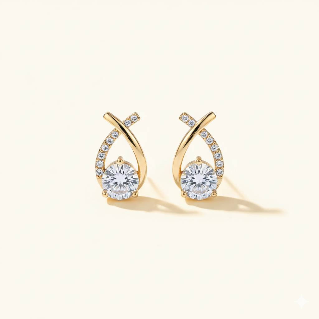 DINA CROSS EARRINGS | GOLD