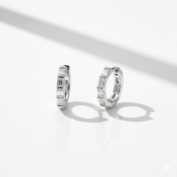 AMY HOOP EARRINGS | WHITE GOLD