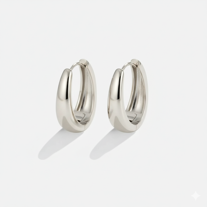 LOPEZ HOOP EARRINGS | WHITE GOLD