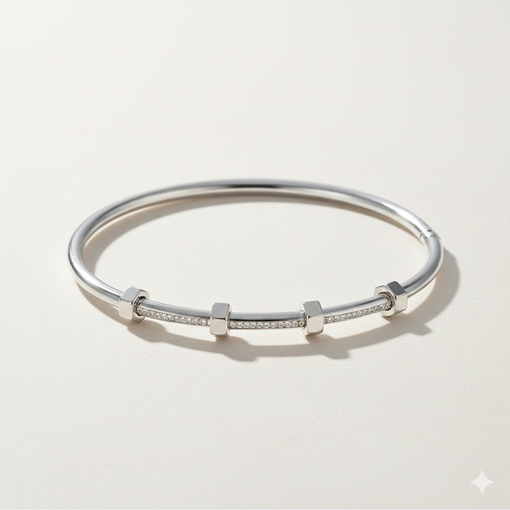 LUCY BOLTS BRACELET | WHITE GOLD