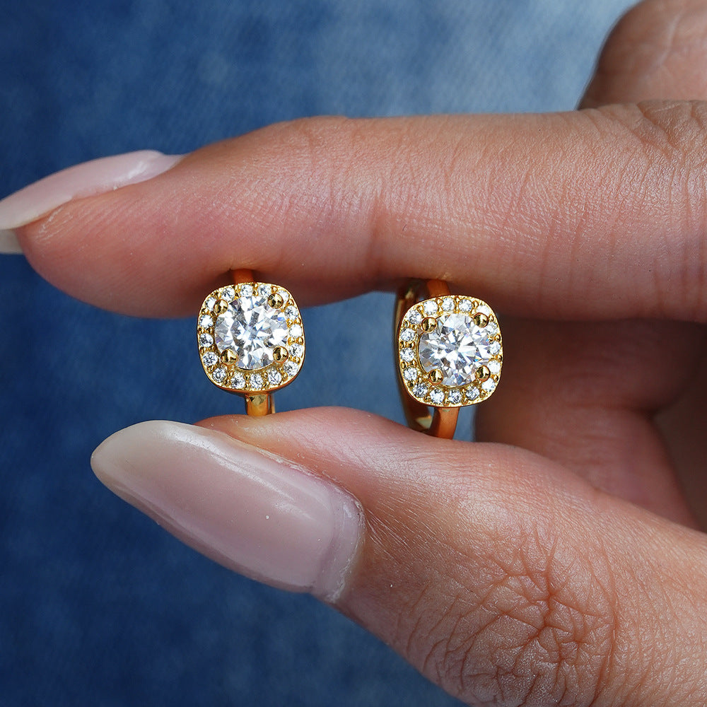 KELSEY SQUARE EARRINGS | WHITE GOLD