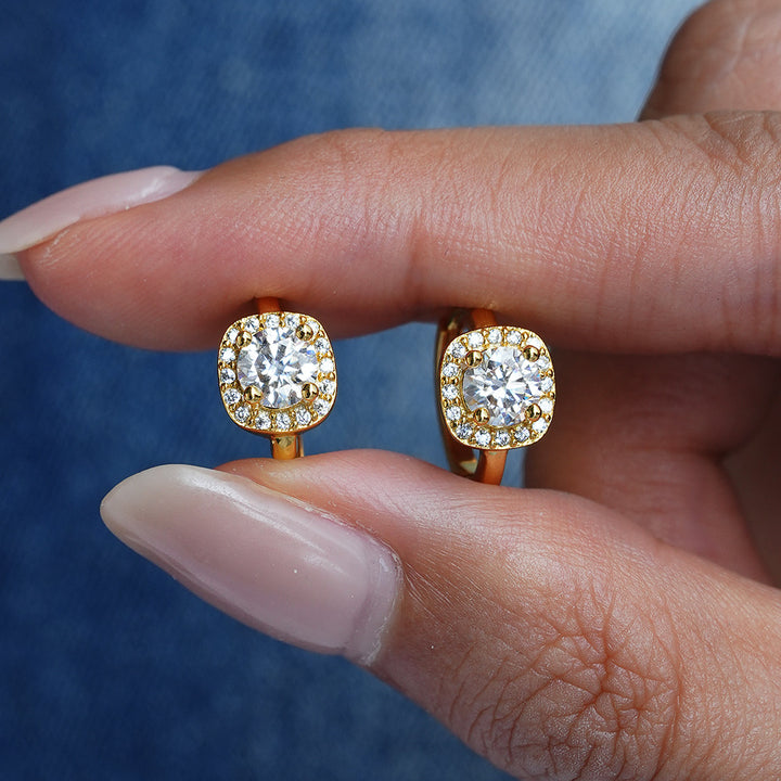 KELSEY SQUARE EARRINGS | WHITE GOLD