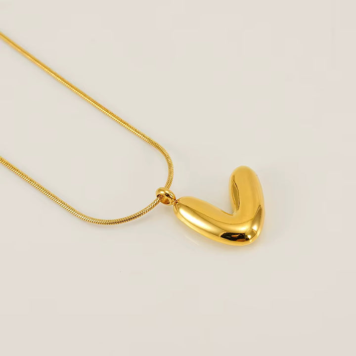 BUBBLE LETTER NECKLACE | GOLD