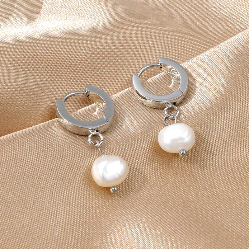 KIM PEARL EARRINGS | WHITE GOLD