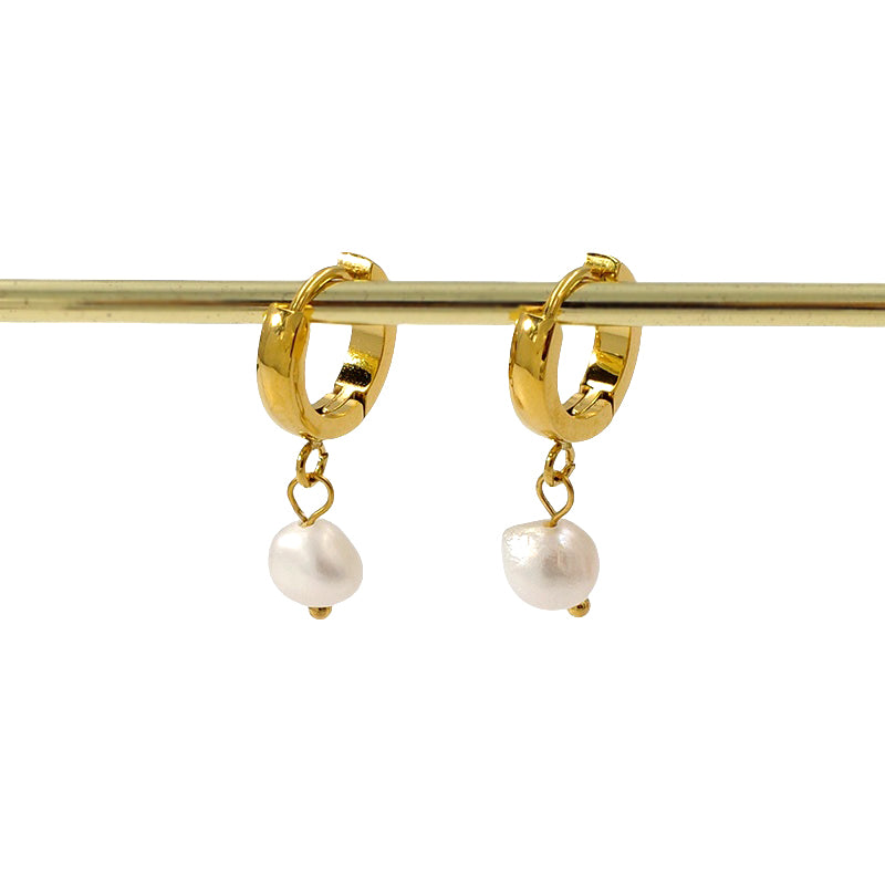 KIM PEARL EARRINGS | GOLD