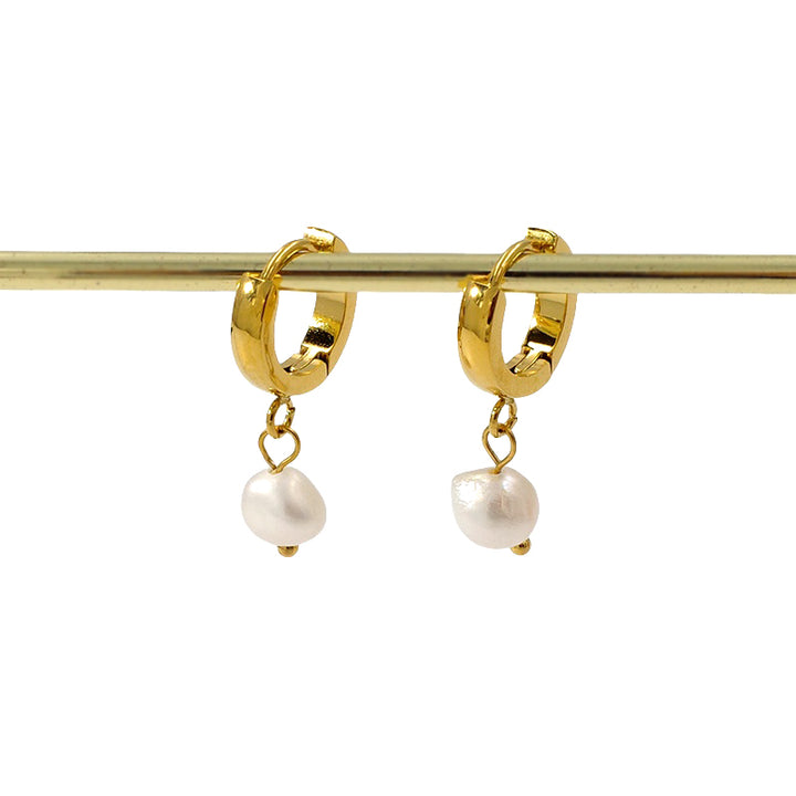 KIM PEARL EARRINGS | GOLD