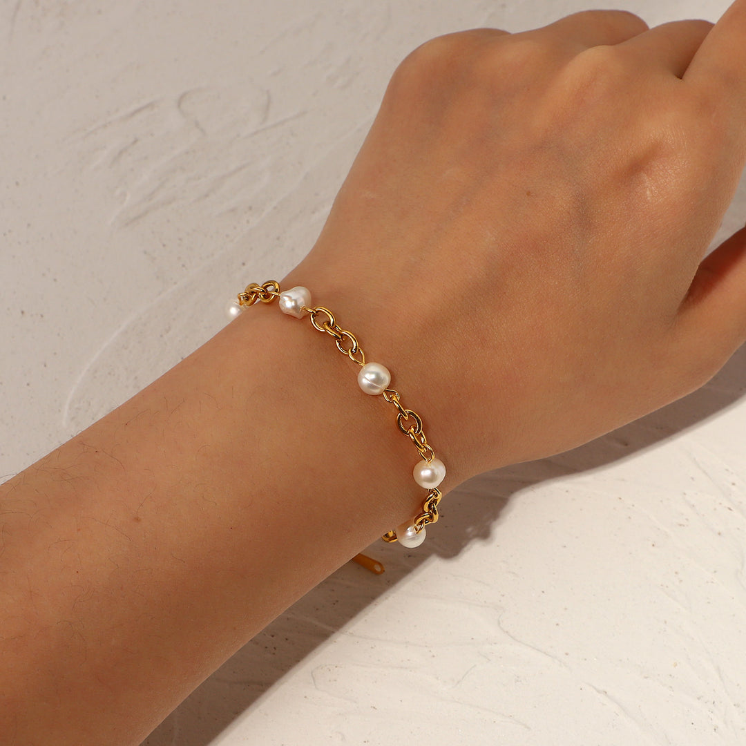 NOURA PEARL BRACELET | WHITE GOLD