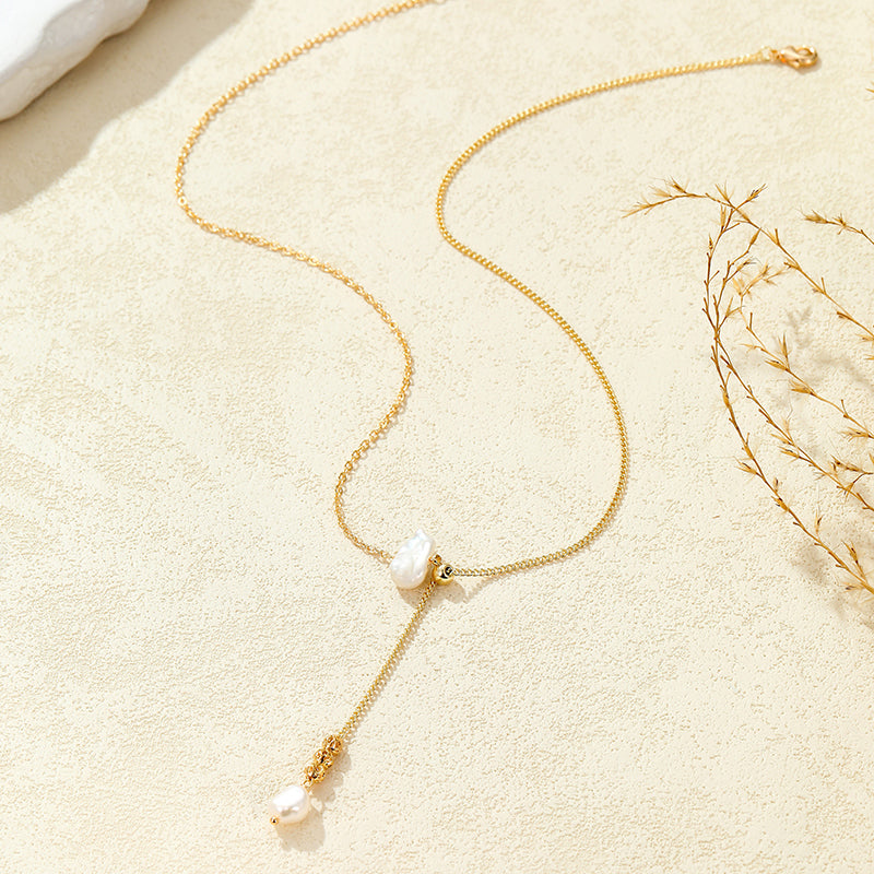 LIVV PEARL NECKLACE | GOLD