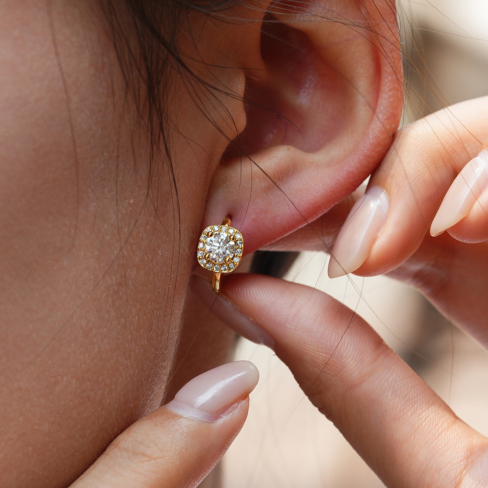 KELSEY SQUARE EARRINGS | WHITE GOLD