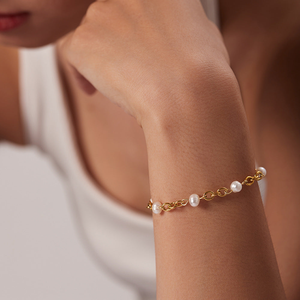 NOURA PEARL BRACELET | WHITE GOLD