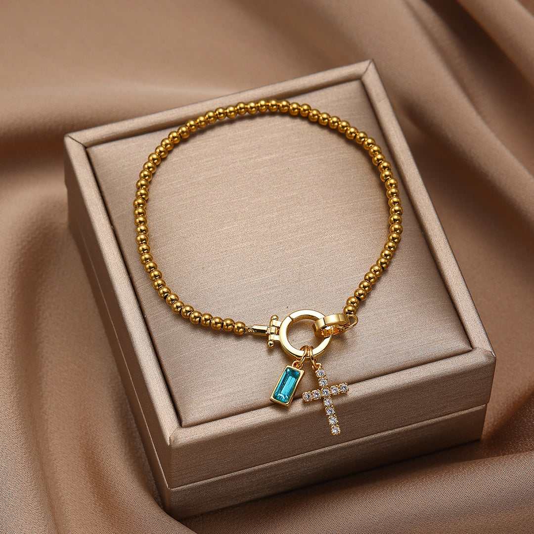 DAISY BIRTHSTONE BRACELET | GOLD