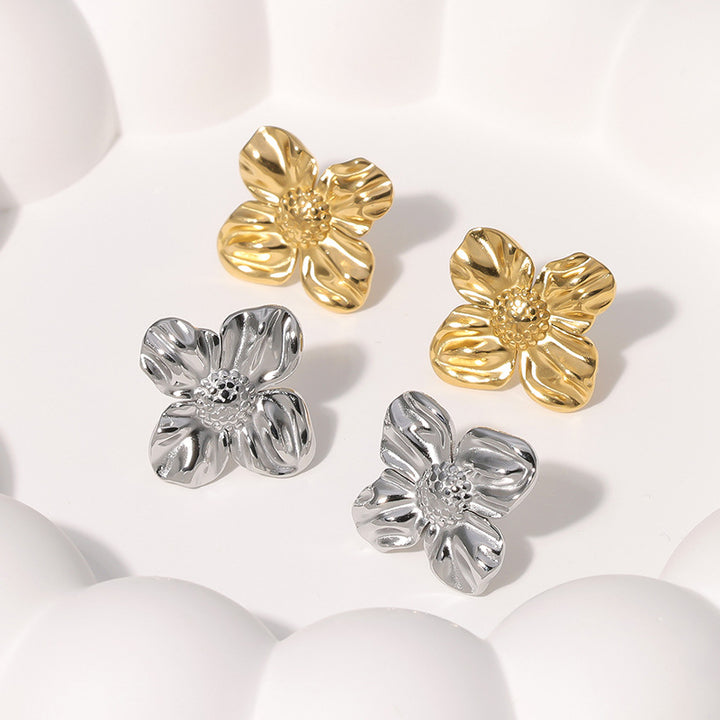 VIX FLOWER EARRINGS | WHITE GOLD