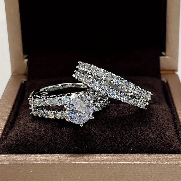 RACHEL DIAMOND RINGS SET | WHITE GOLD