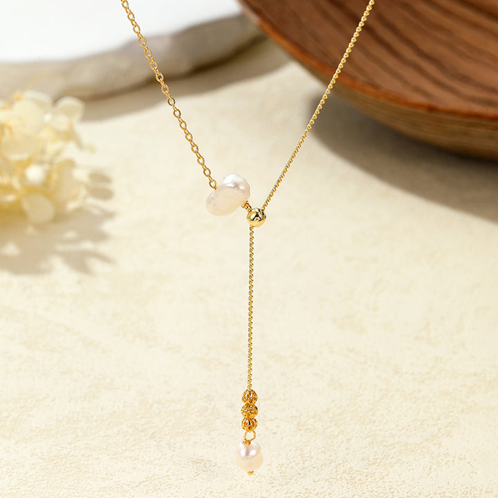LIVV PEARL NECKLACE | GOLD