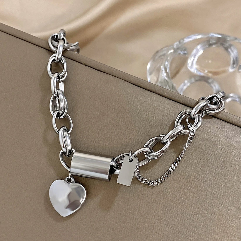 BELLA BRACELET WITH HEART | WHITE GOLD