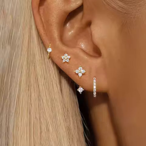 JULIE EARRING SET | WHITE GOLD