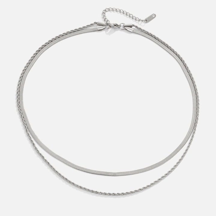 ZARA LAYERED NECKLACE | WHITE GOLD