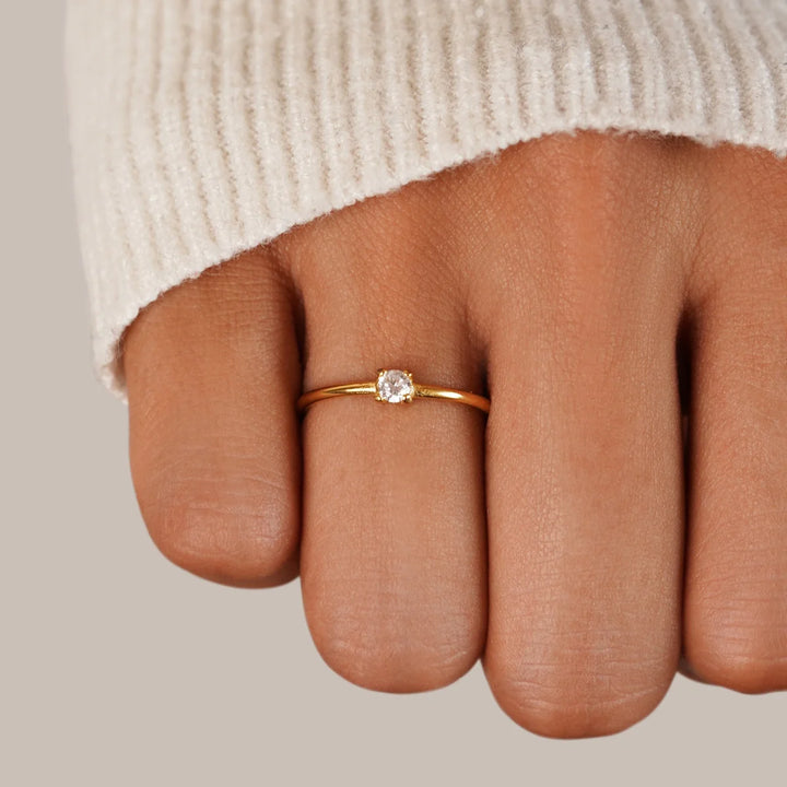 NICOLE BIRTHSTONE RING | GOLD