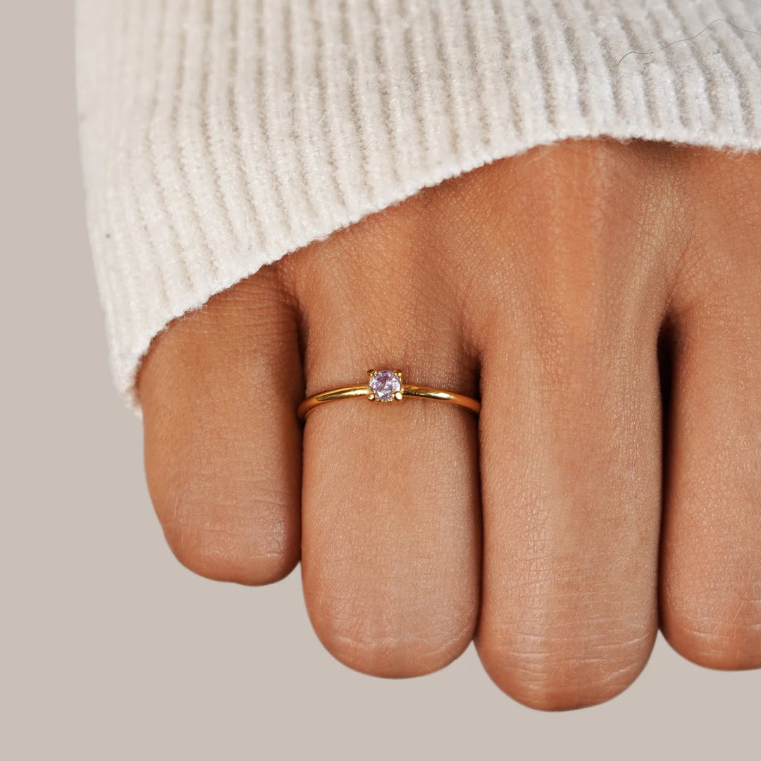 NICOLE BIRTHSTONE RING | GOLD