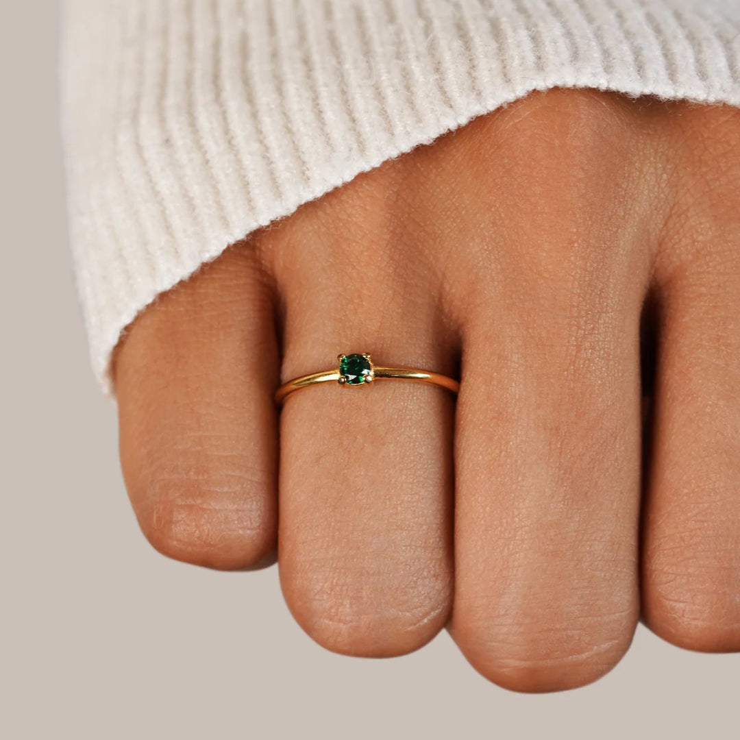 NICOLE BIRTHSTONE RING | GOLD