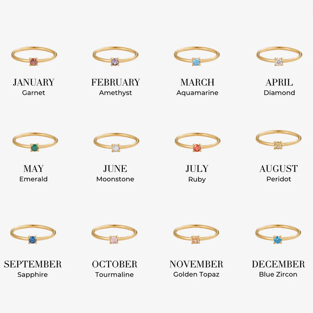 NICOLE BIRTHSTONE RING | GOLD