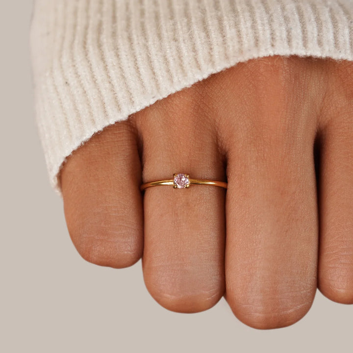 NICOLE BIRTHSTONE RING | GOLD