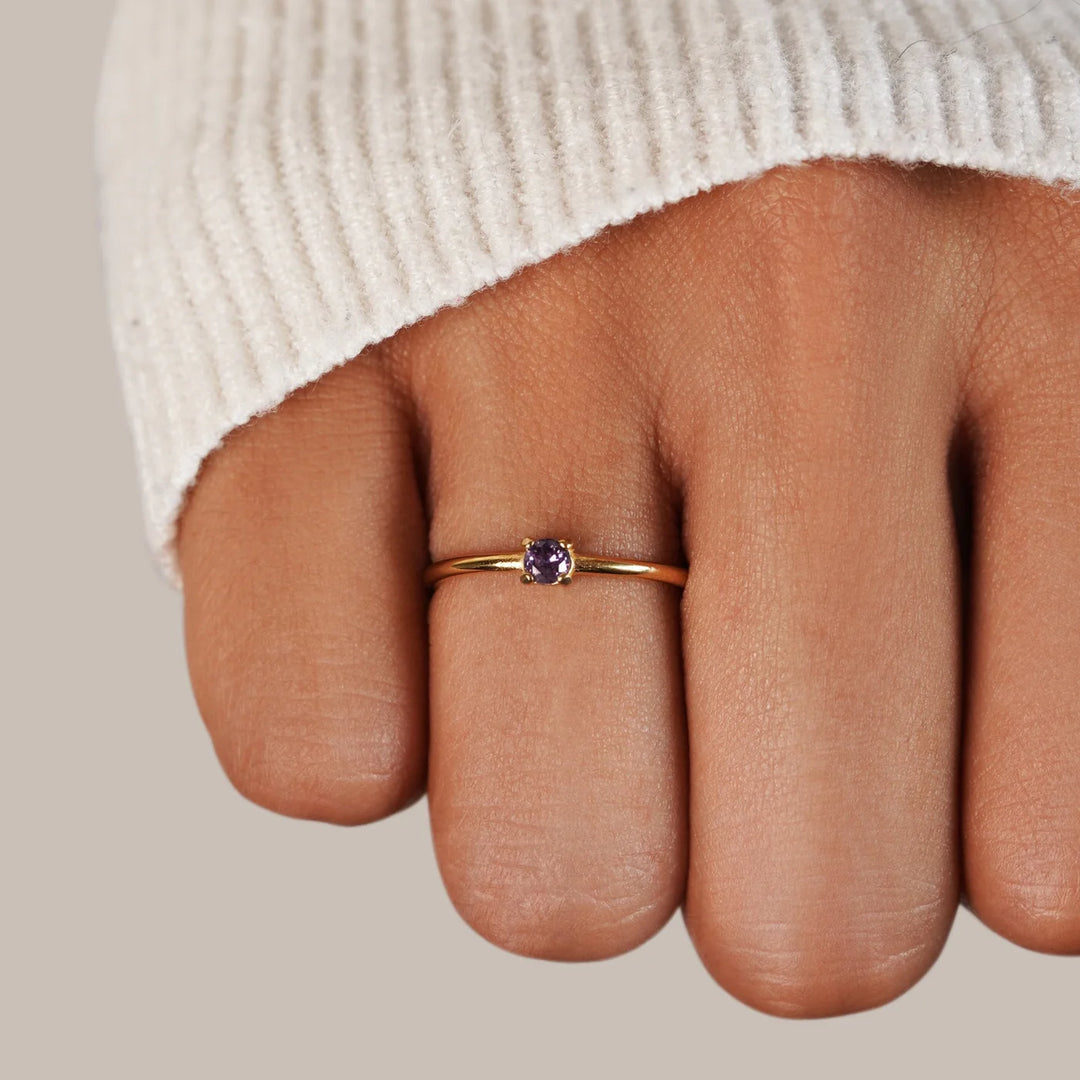 NICOLE BIRTHSTONE RING | GOLD