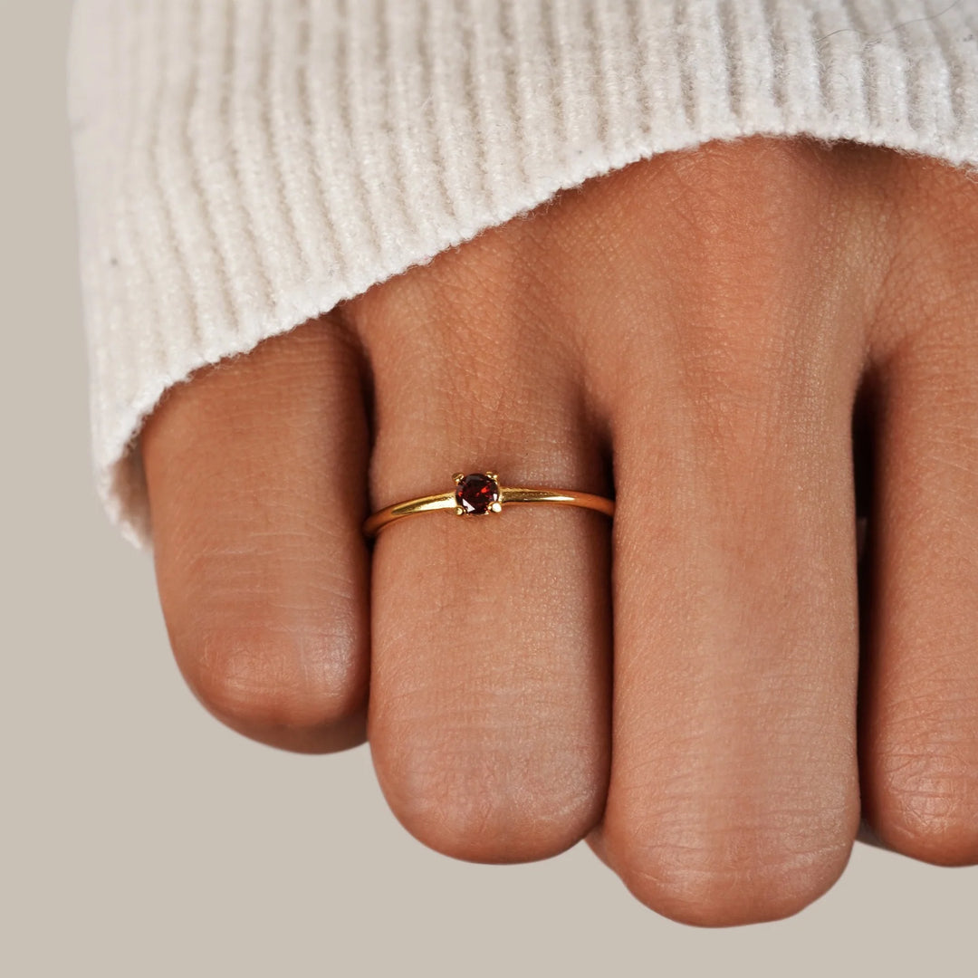 NICOLE BIRTHSTONE RING | GOLD