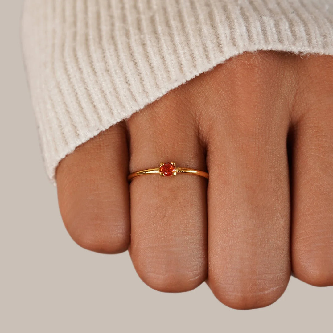 NICOLE BIRTHSTONE RING | GOLD