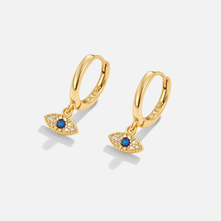 BLUE EYE EARRINGS | GOLD