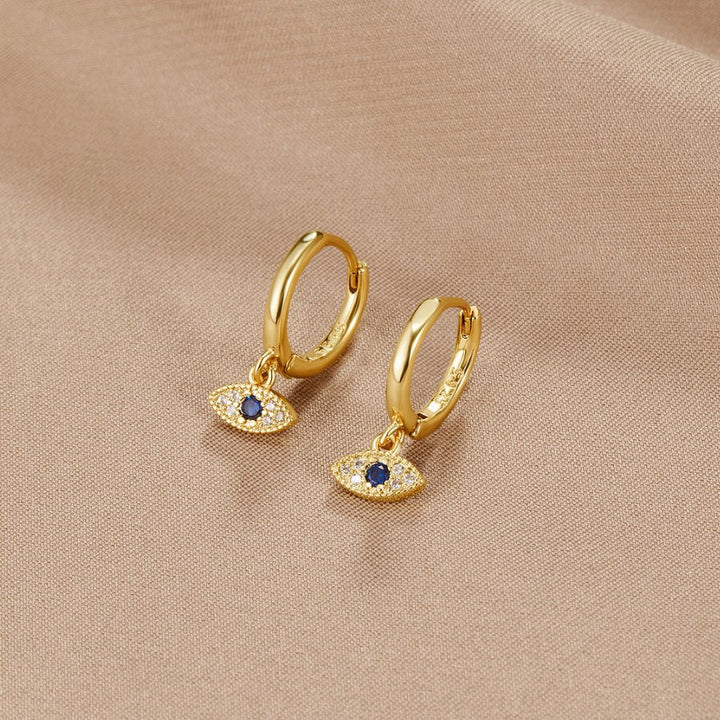 BLUE EYE EARRINGS | WHITE GOLD