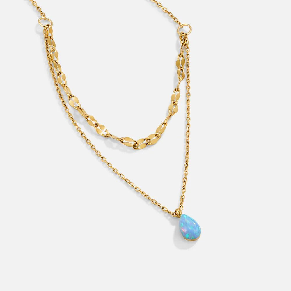 TURQUOISE GEMSTONE NECKLACE | GOLD