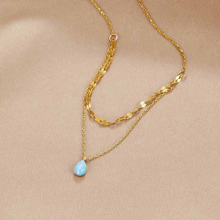 TURQUOISE GEMSTONE NECKLACE | GOLD