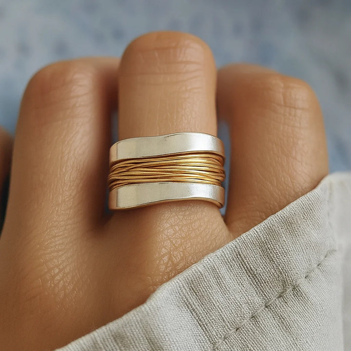 MIRA THREADS RING | GOLD SILVER